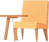 a chair and table with a white background.jpg